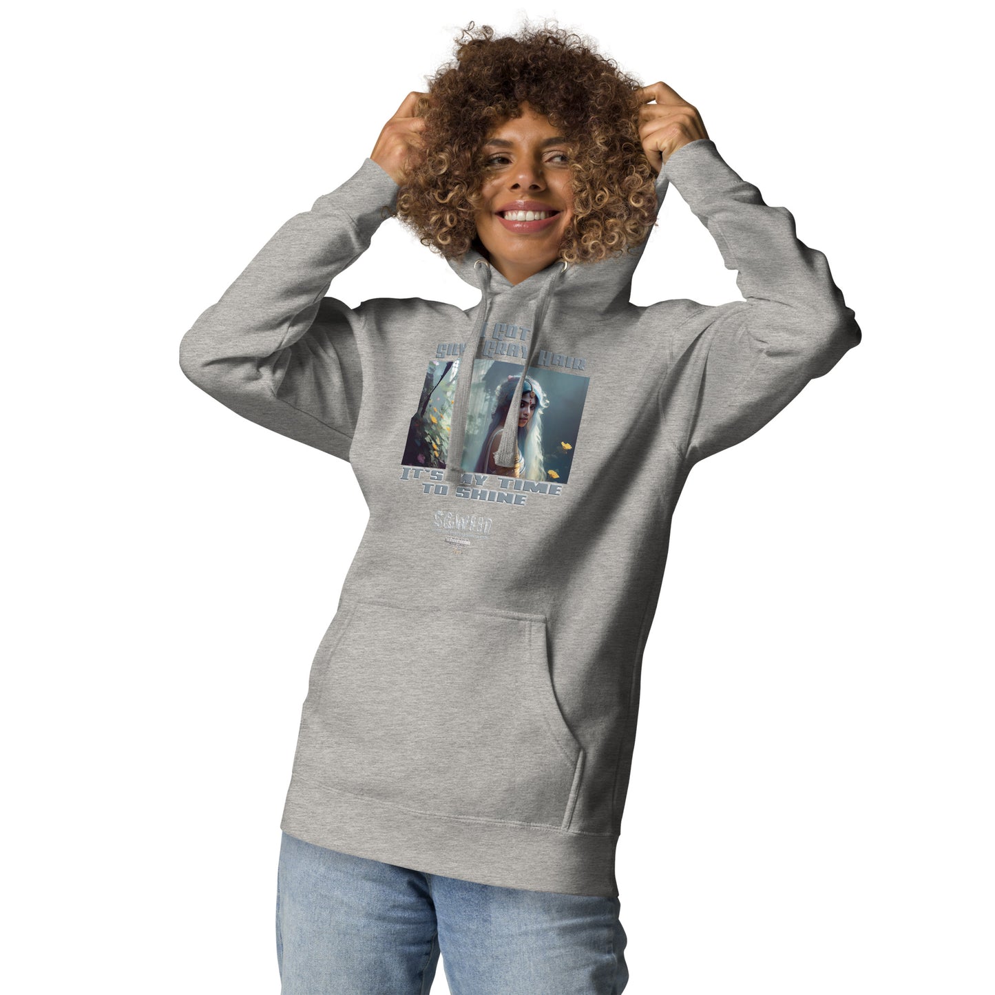 Silver grey white hair inspiration womans Hoodie