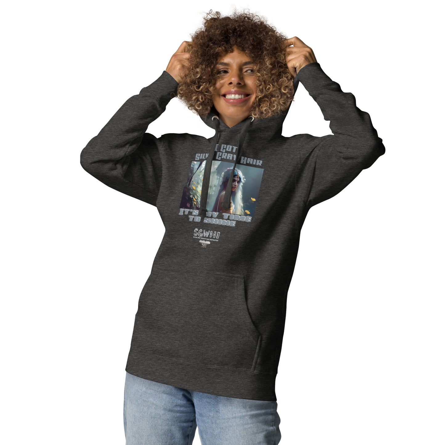 Silver grey white hair inspiration womans Hoodie