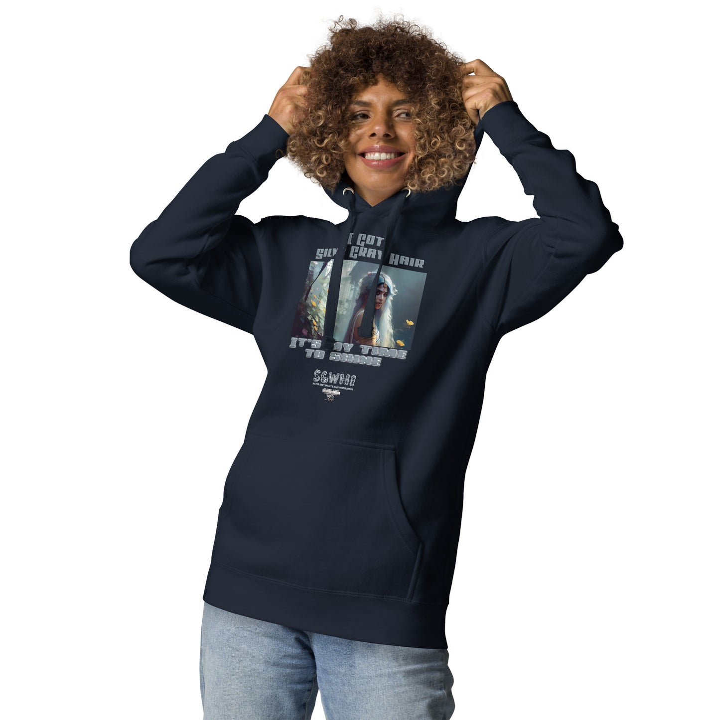 Silver grey white hair inspiration womans Hoodie