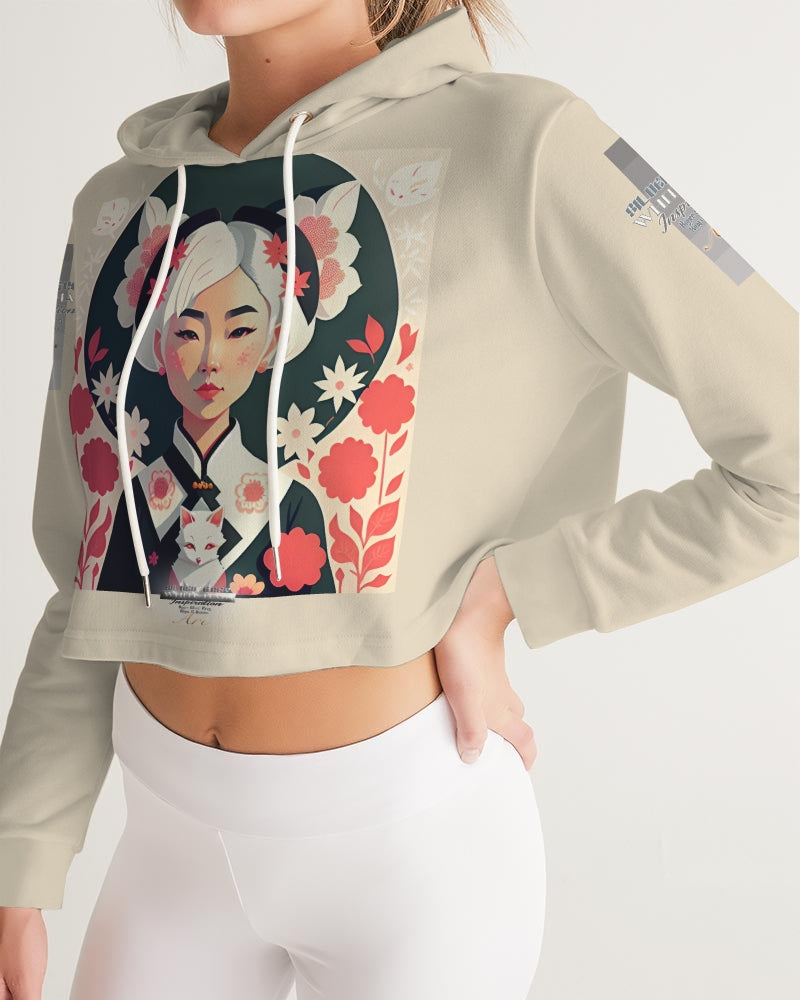 Asian silverfox Women's Cropped Hoodie