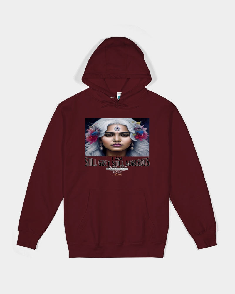 Promoting Indian women with silver grey hair Unisex Premium Pullover Hoodie | Lane Seven