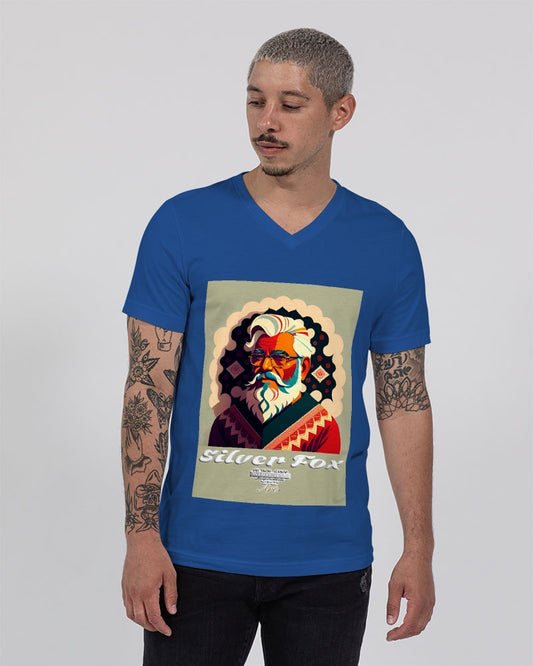 South Asian silverfox Unisex Jersey V-Neck Tee | Bella + Canvas