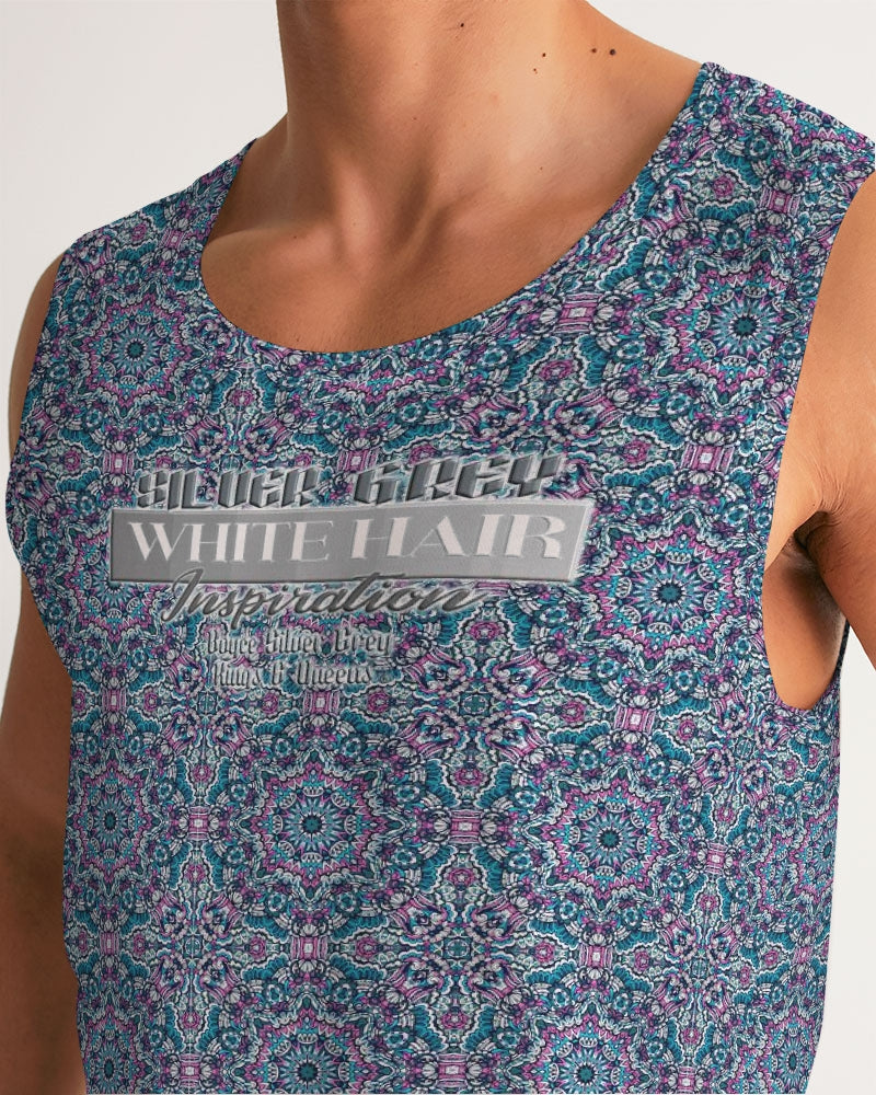 Beautiful mosaic blue pattern Men's Sports Tank