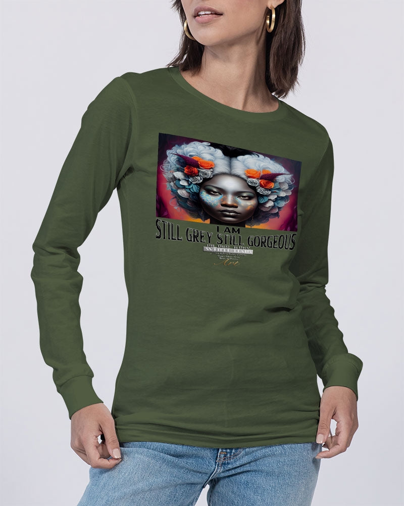 Promoting black women with silver grey hair Unisex Jersey Long Sleeve Tee | Bella + Canvas