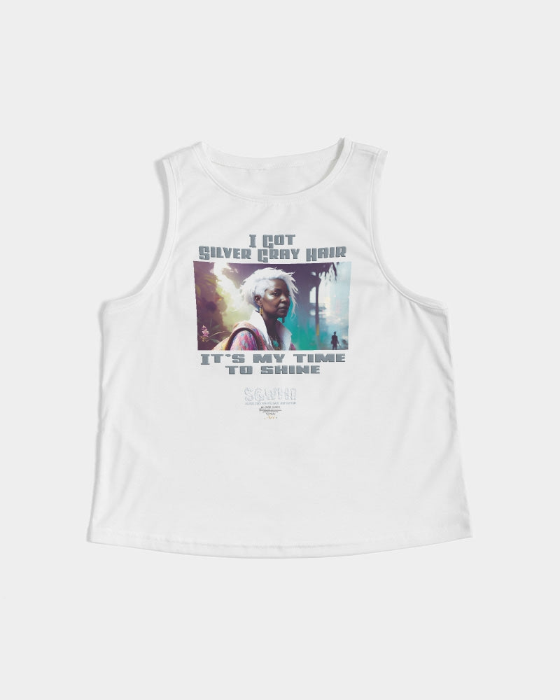 Black sister time to shine Women's All-Over Print Cropped Tank