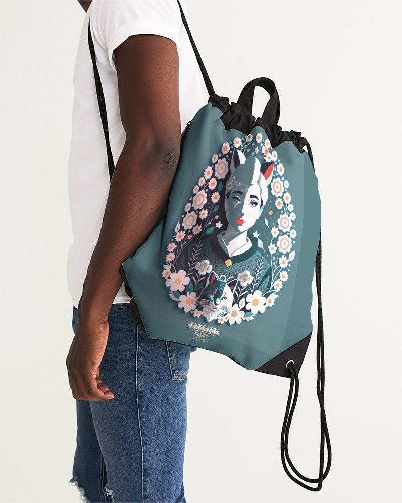 Silverfox flower Canvas Drawstring Bag