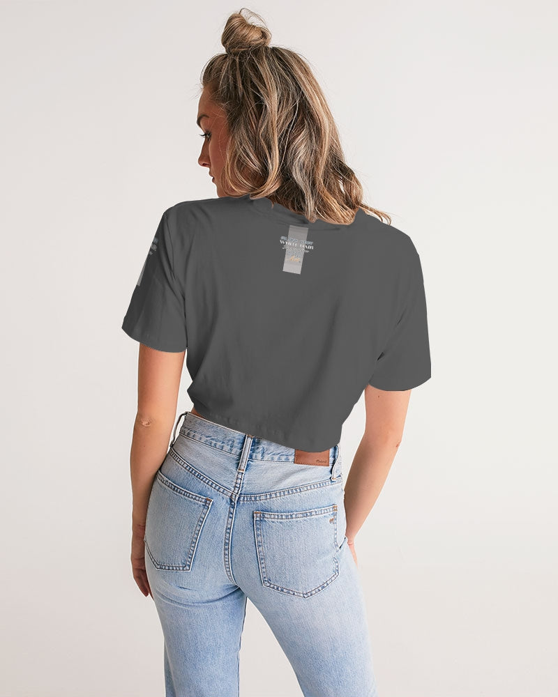 Indian Silver fox Women's Twist-Front Cropped Tee