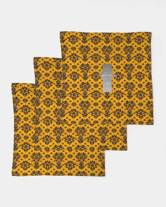 Orange and black royal pattern design Bandana Set