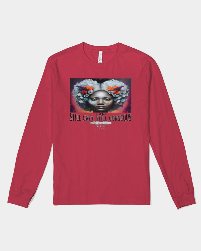 Promoting black women with silver grey hair Unisex Jersey Long Sleeve Tee | Bella + Canvas