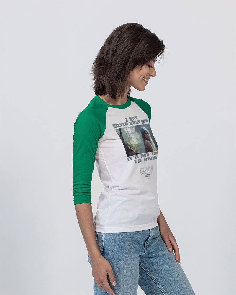 Indian sister to shine Unisex Three-Quarter Sleeve Baseball Tee | Bella + Canvas