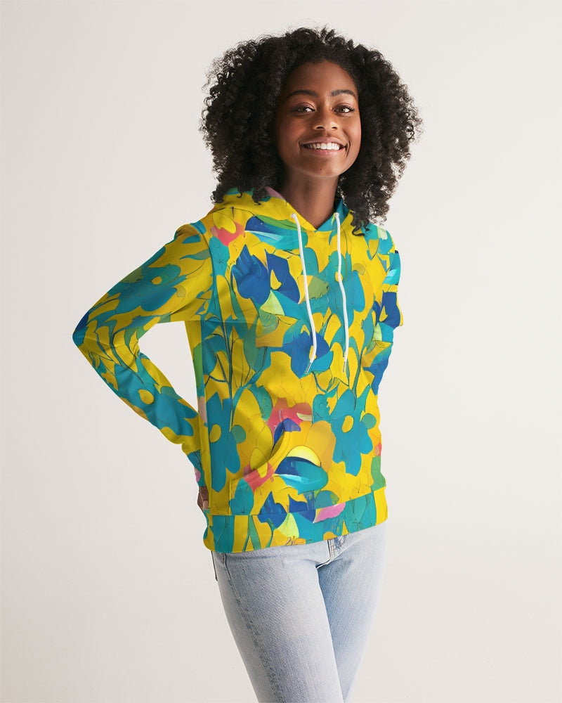 Beautiful yellow and blue hint of red pattern Women's Hoodie