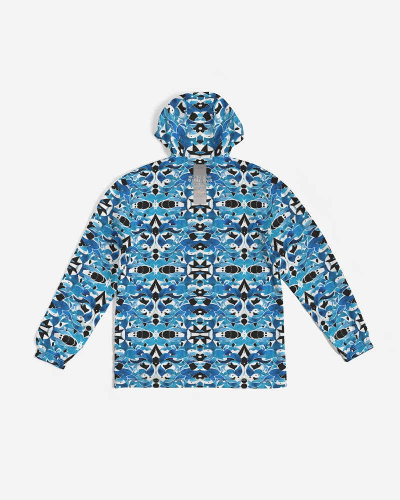 Blue Abstract pattern design Men's Windbreaker