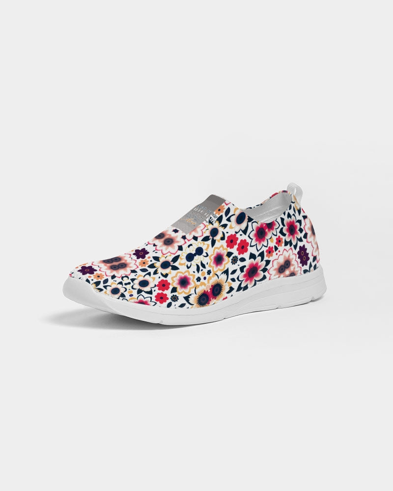 Abstract flower pattern Women's Slip-On Flyknit Shoe