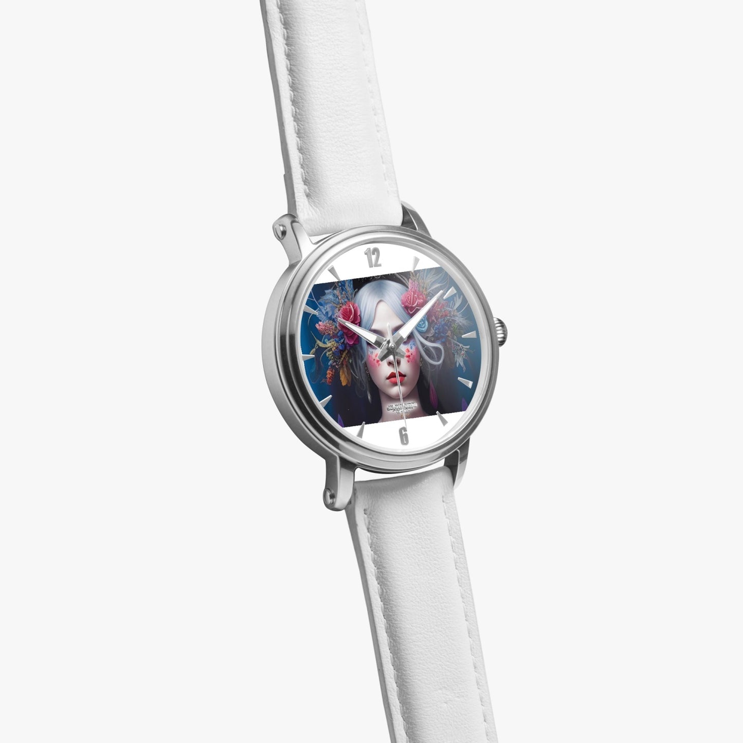 Silver grey white hair inspiration 46mm Unisex Automatic Watch (Silver)