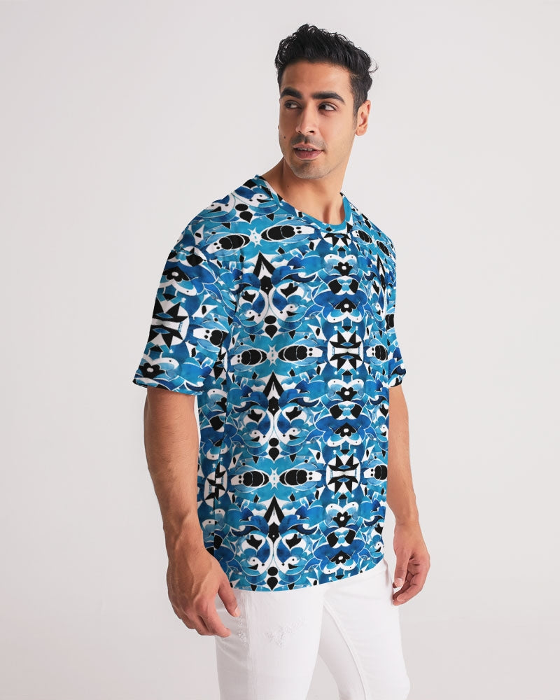 Blue Abstract pattern design Men's Premium Heavyweight Tee