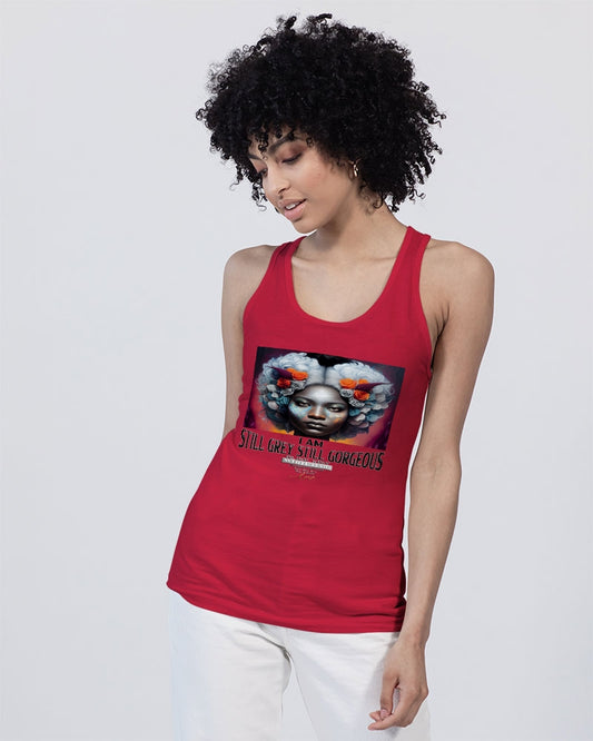 Promoting black women with silver grey hair Unisex Jersey Tank | Bella + Canvas