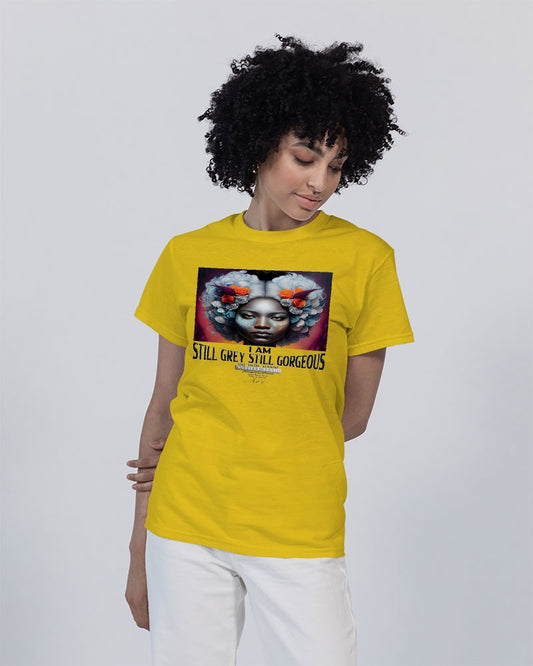 Promoting black women with silver grey hair Unisex Heavy Cotton T-Shirt | Gildan