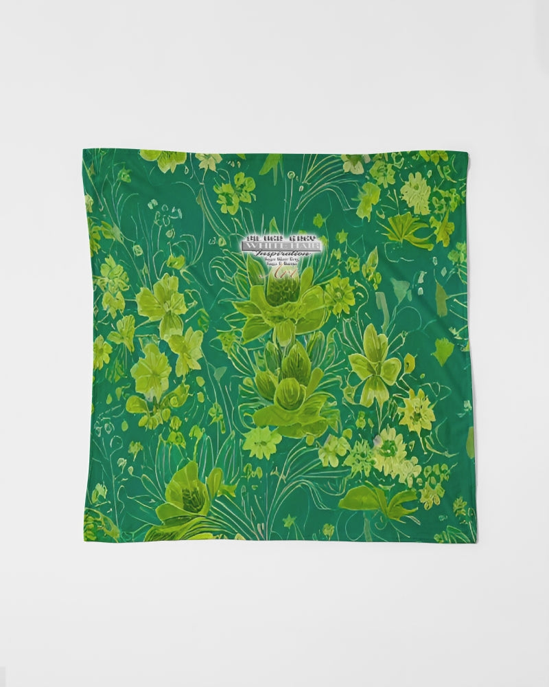 Lush green flower pattern design with logo Bandana Set