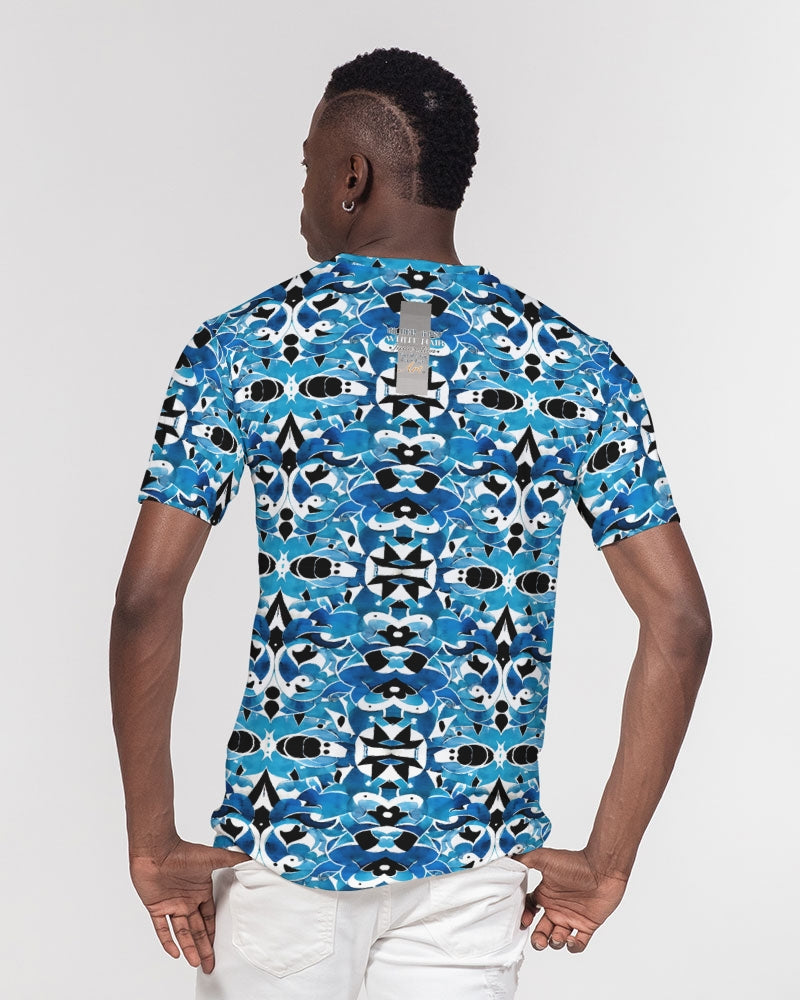 Blue Abstract pattern design Men's Everyday Pocket Tee