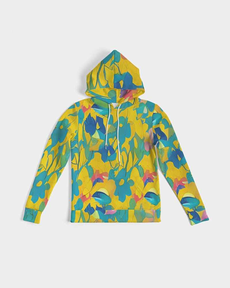 Beautiful yellow and blue hint of red pattern Women's Hoodie