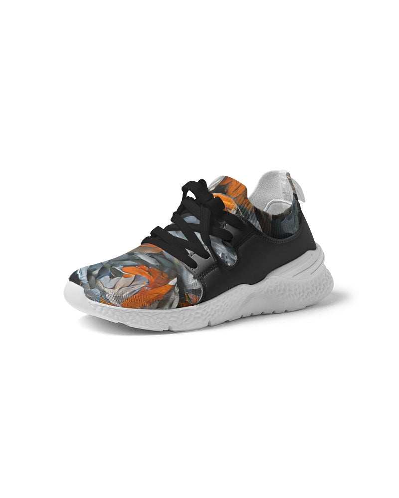 Orange abstract roses Women's Two-Tone Sneaker