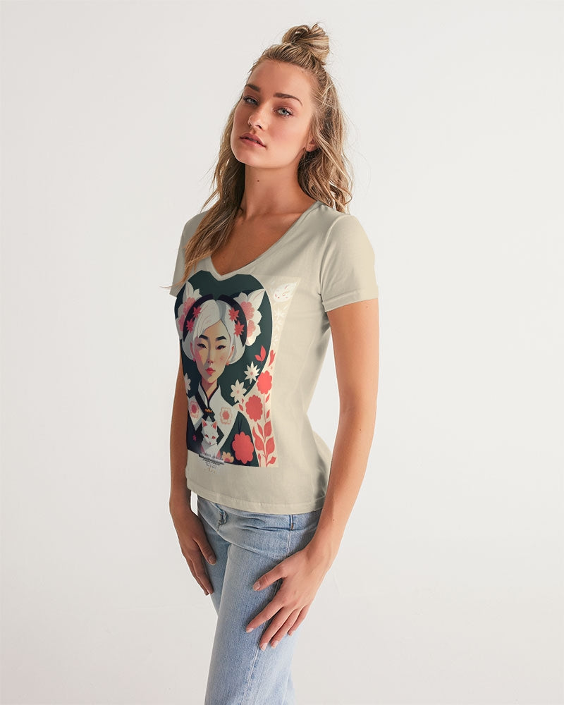 Asian silverfox Women's V-Neck Tee