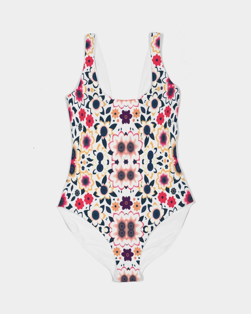 Abstract flower pattern Women's All-Over Print One-Piece Swimsuit