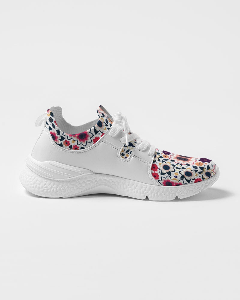 Abstract flower pattern Women's Two-Tone Sneaker