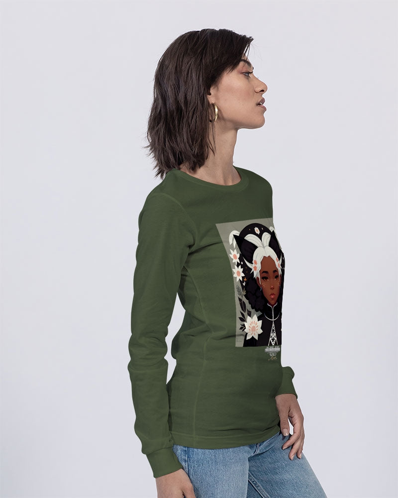 Nubian girl silver fox Unisex Jersey Long Sleeve Tee | Bella + Canvas