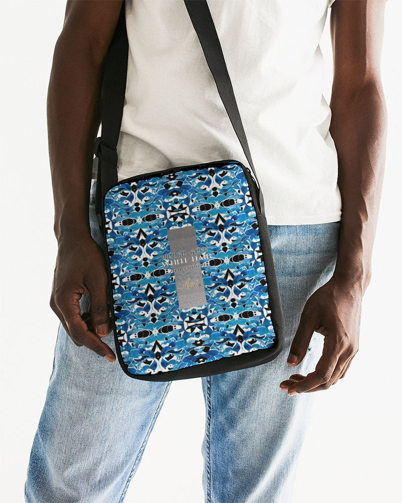 Blue Abstract pattern design Messenger Pouch