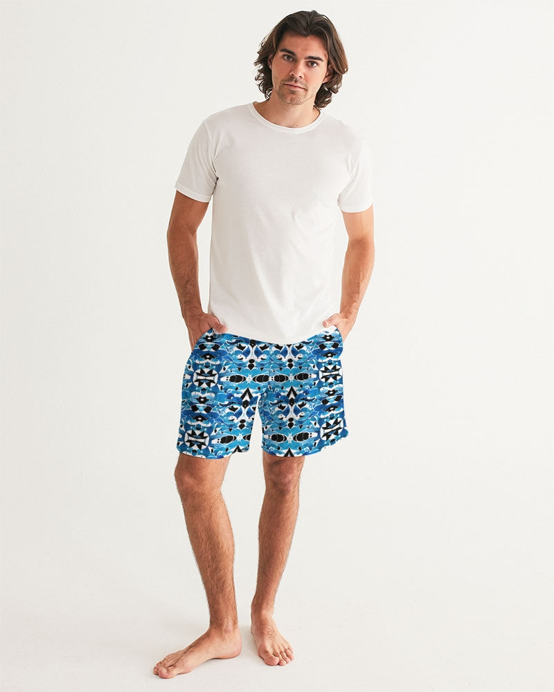 Blue Abstract pattern design Men's Swim Trunk