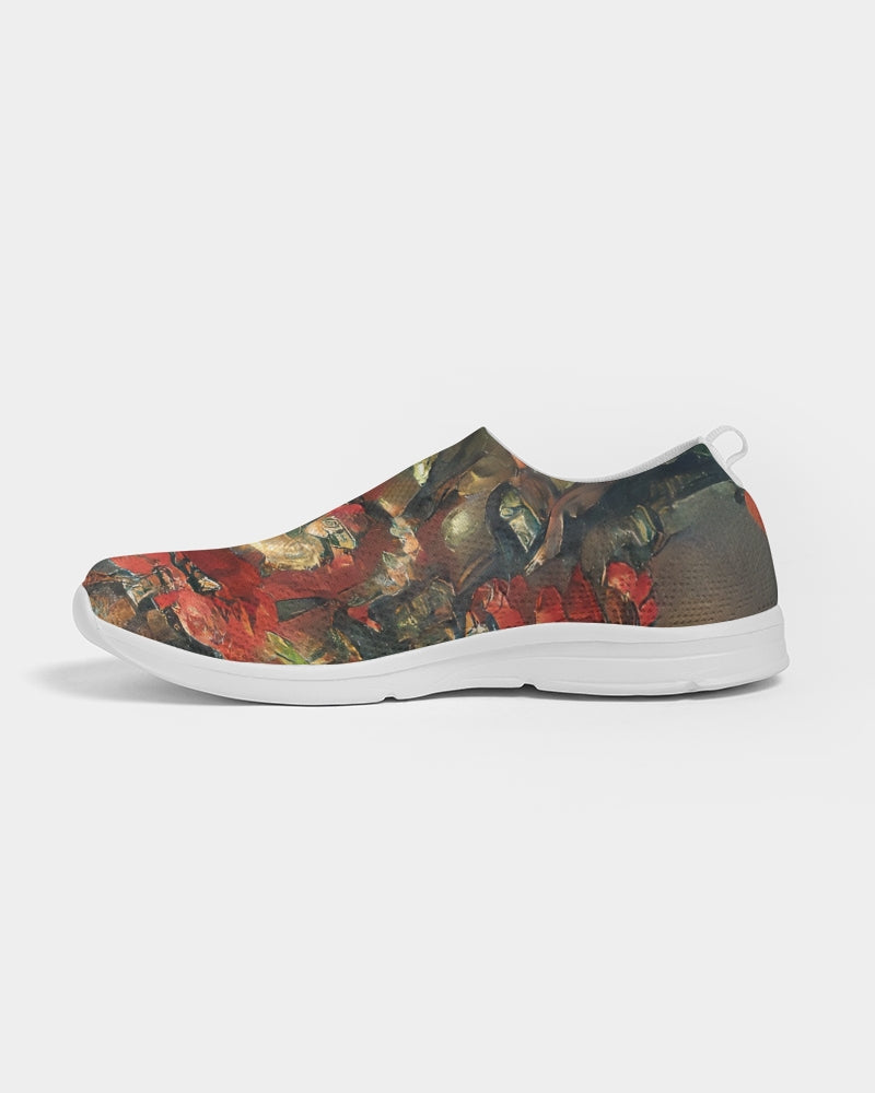 Abstract Rose design Women's Slip-On Flyknit Shoe