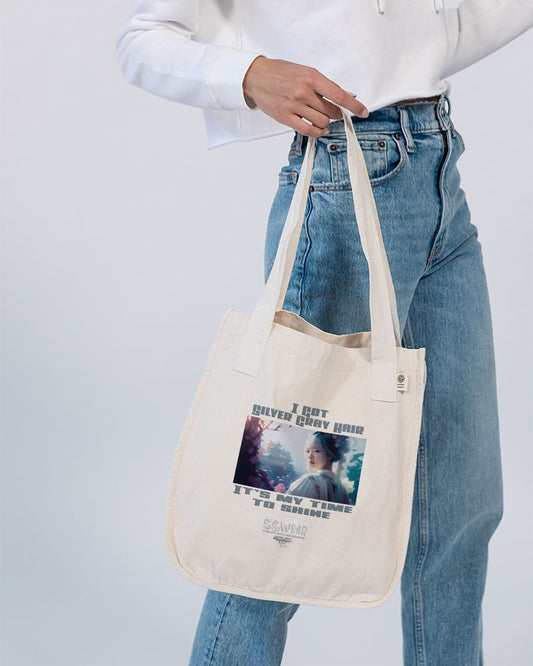 Asian sister with silver grey hair Organic Cotton Canvas Market Tote | Econscious