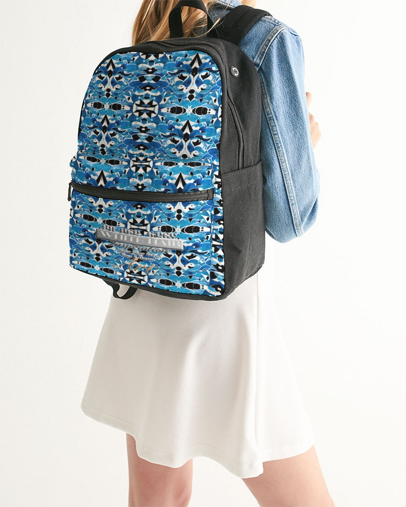 Blue Abstract pattern design Small Canvas Backpack