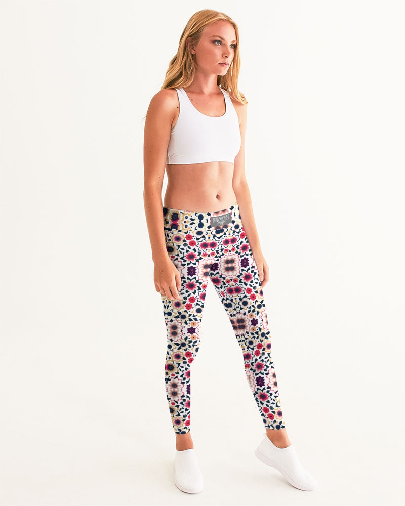 Abstract flower pattern Women's All-Over Print Yoga Pants