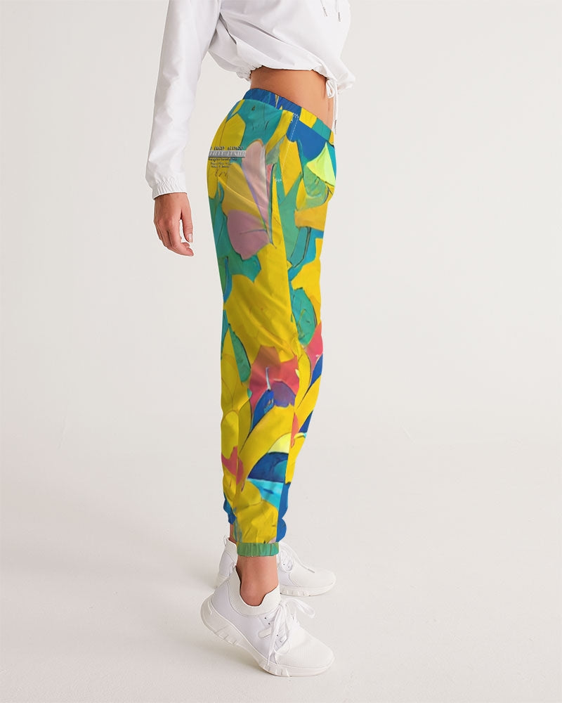 Beautiful yellow and blue hint of red pattern Women's Track Pants