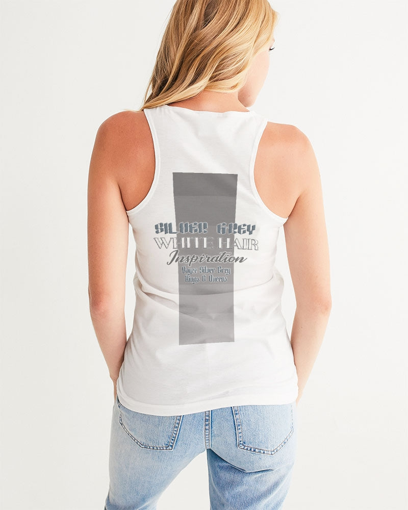 Promoting Asian women with silver grey Women's Tank