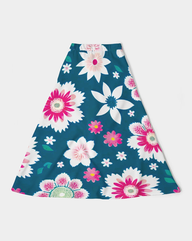 Beautiful floral pattern Women's All-Over Print A-Line Midi Skirt