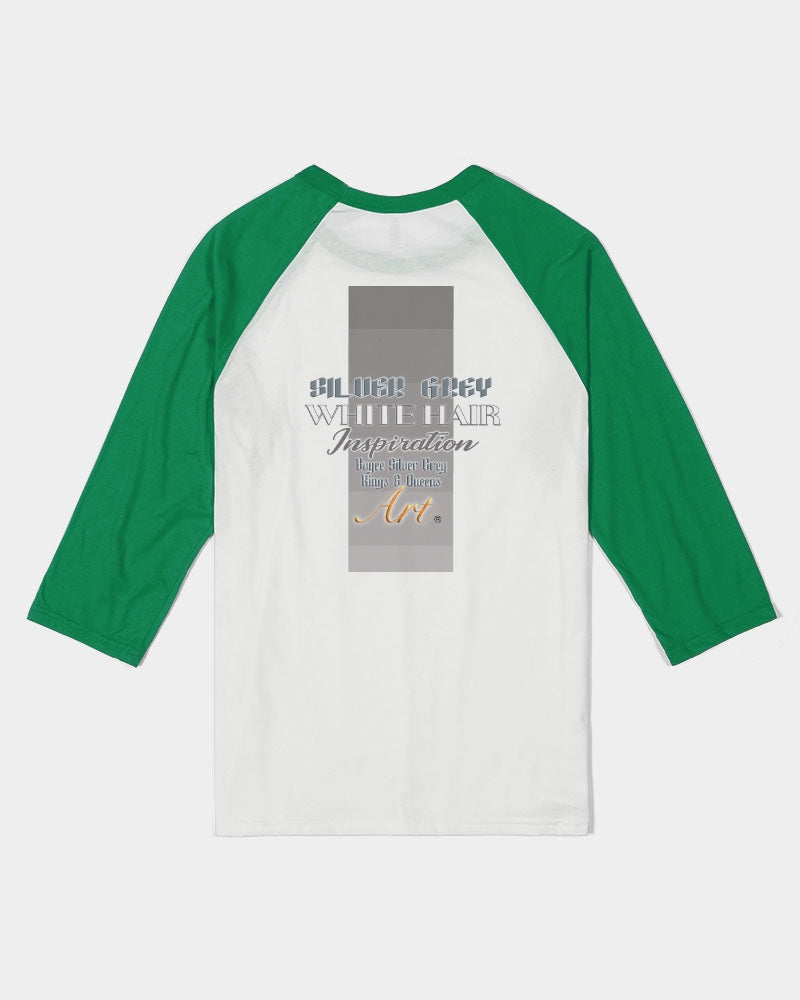 Asian sister with silver grey hair Unisex Three-Quarter Sleeve Baseball Tee | Bella + Canvas