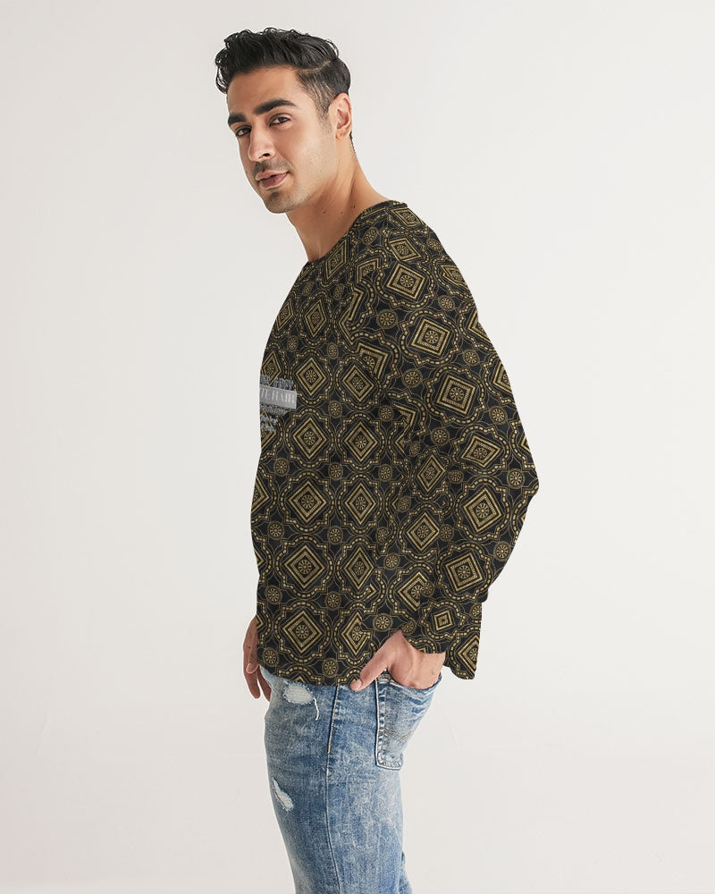 Brown Diamond pattern Men's Long Sleeve Tee