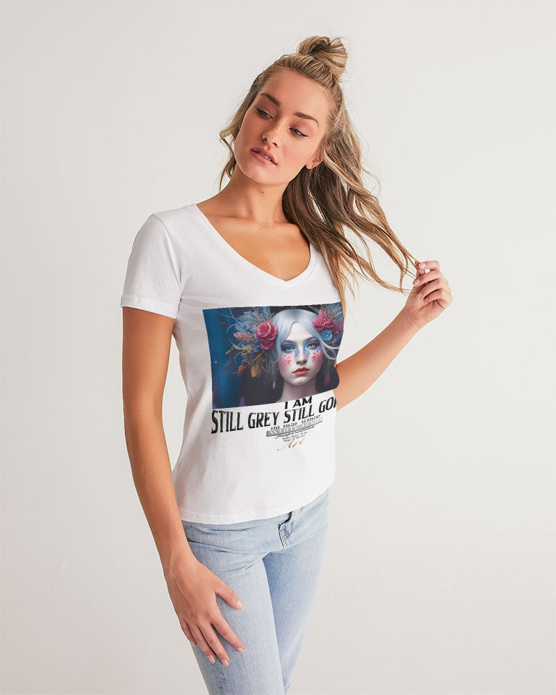 I am Still Grey Still Gorgeous Women's V-Neck Tee