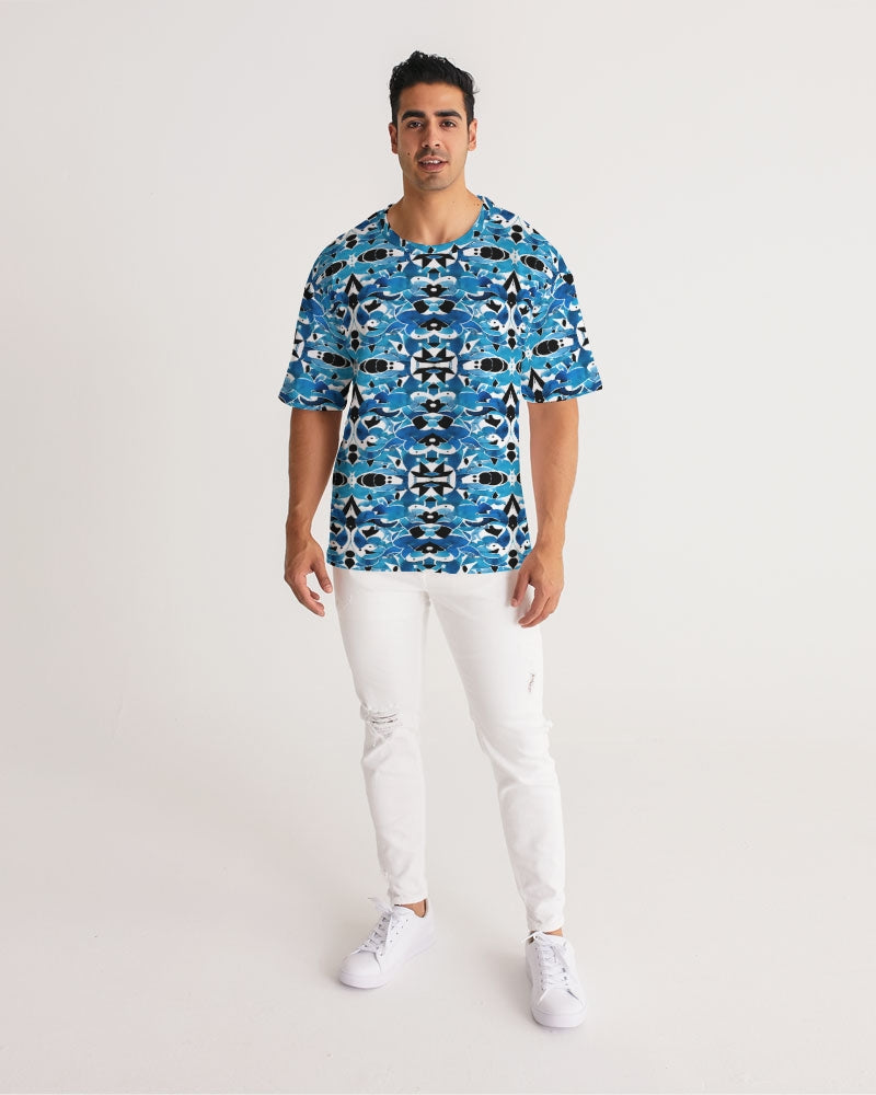 Blue Abstract pattern design Men's Premium Heavyweight Tee