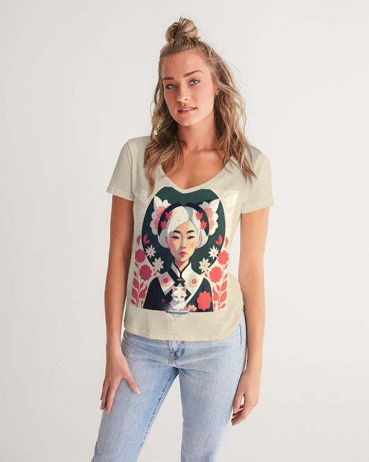 Asian silverfox Women's V-Neck Tee