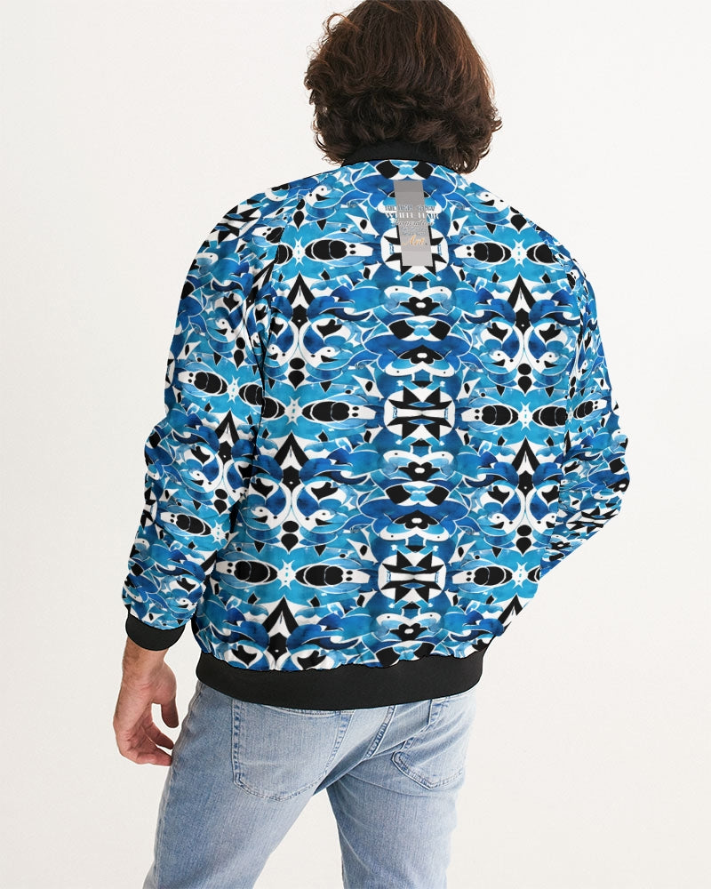 Blue Abstract pattern design Men's Bomber Jacket