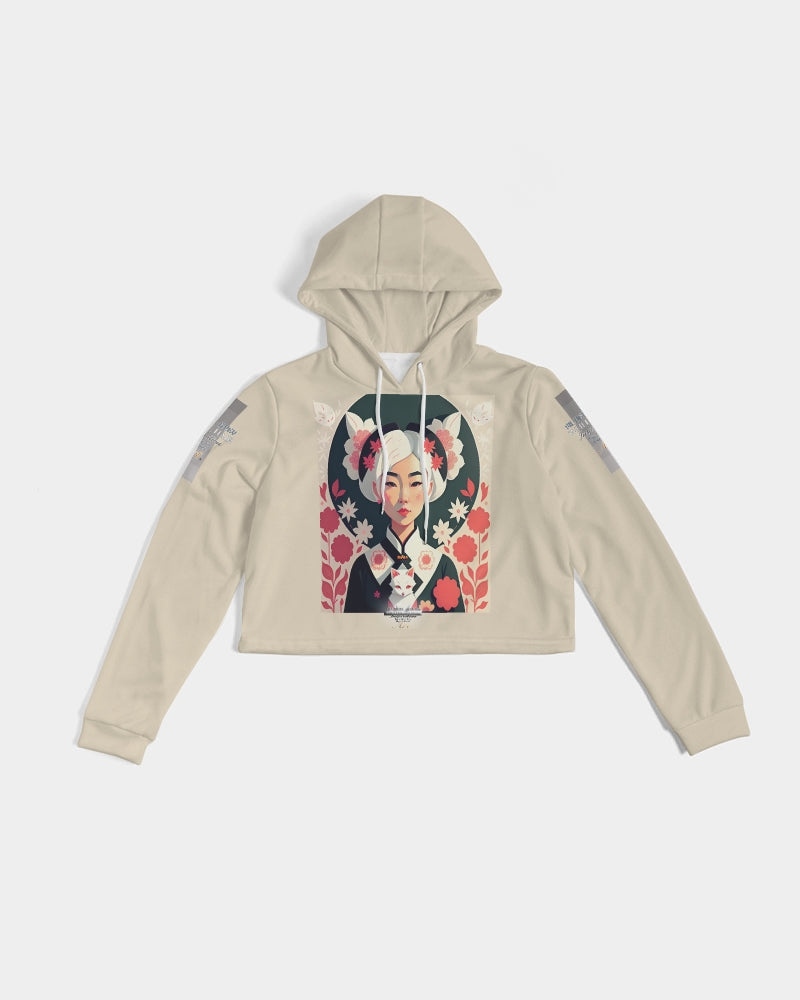 Asian silverfox Women's Cropped Hoodie