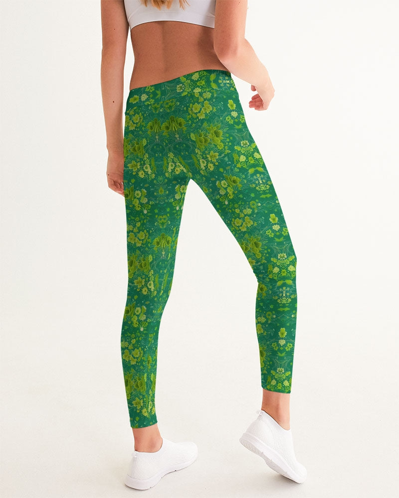 Green lush Repeat pattern Women's Yoga Pants