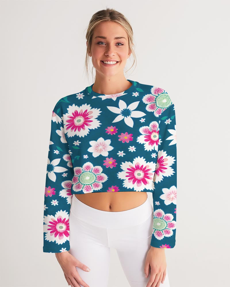 Beautiful floral pattern Women's All-Over Print Cropped Sweatshirt