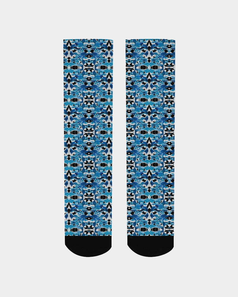 Blue Abstract pattern design Men's Socks