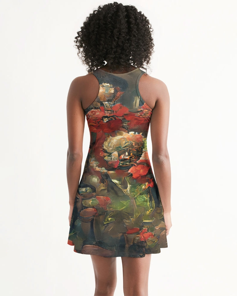 Abstract Rose design Women's Racerback Dress