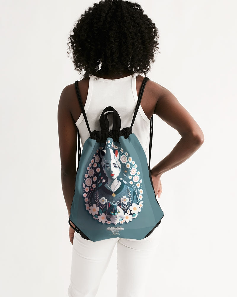 Silverfox flower Canvas Drawstring Bag